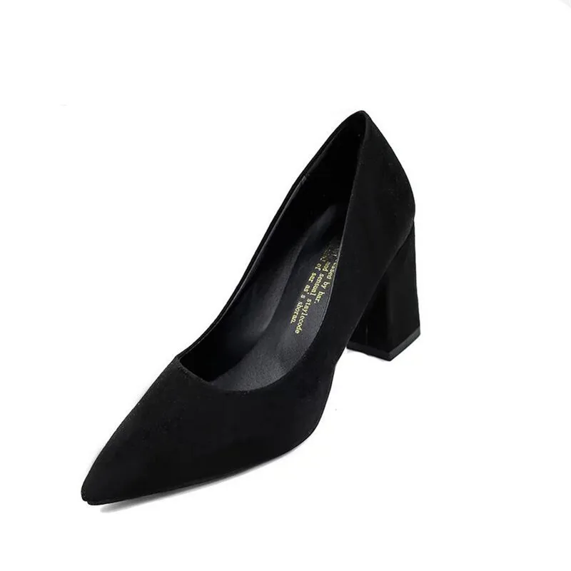 Весенние женские красные туфли на высоком каблуке с острым закрытым носком