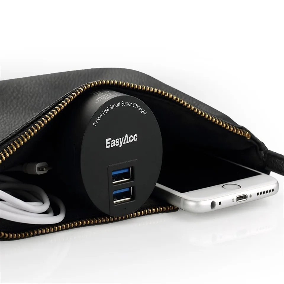 EasyAcc 3 4 A USB зарядное устройство 2 порта портативный двойной адаптер питания для