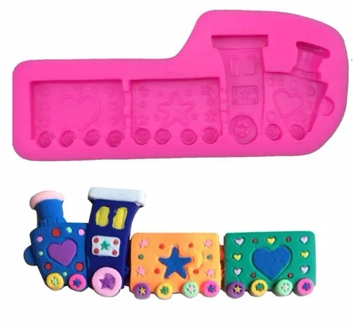 1 шт./лот силиконовые инструменты для торта в форме милого поезда Желейная Форма