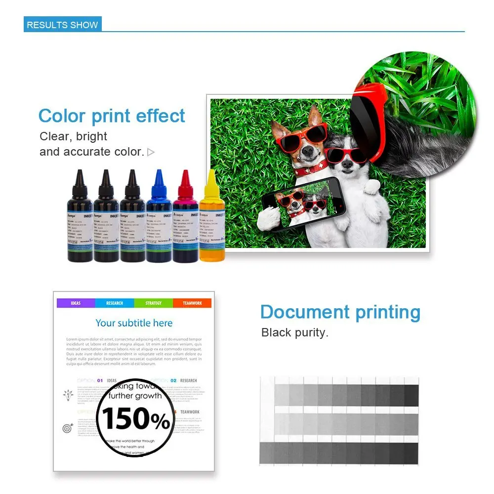 Aomya 4 Color Universal Dye ink Refill kit for Epson HP Canon Brother All Inkjet Printer Ink Cartridge/Refillable Cartridge CIS |