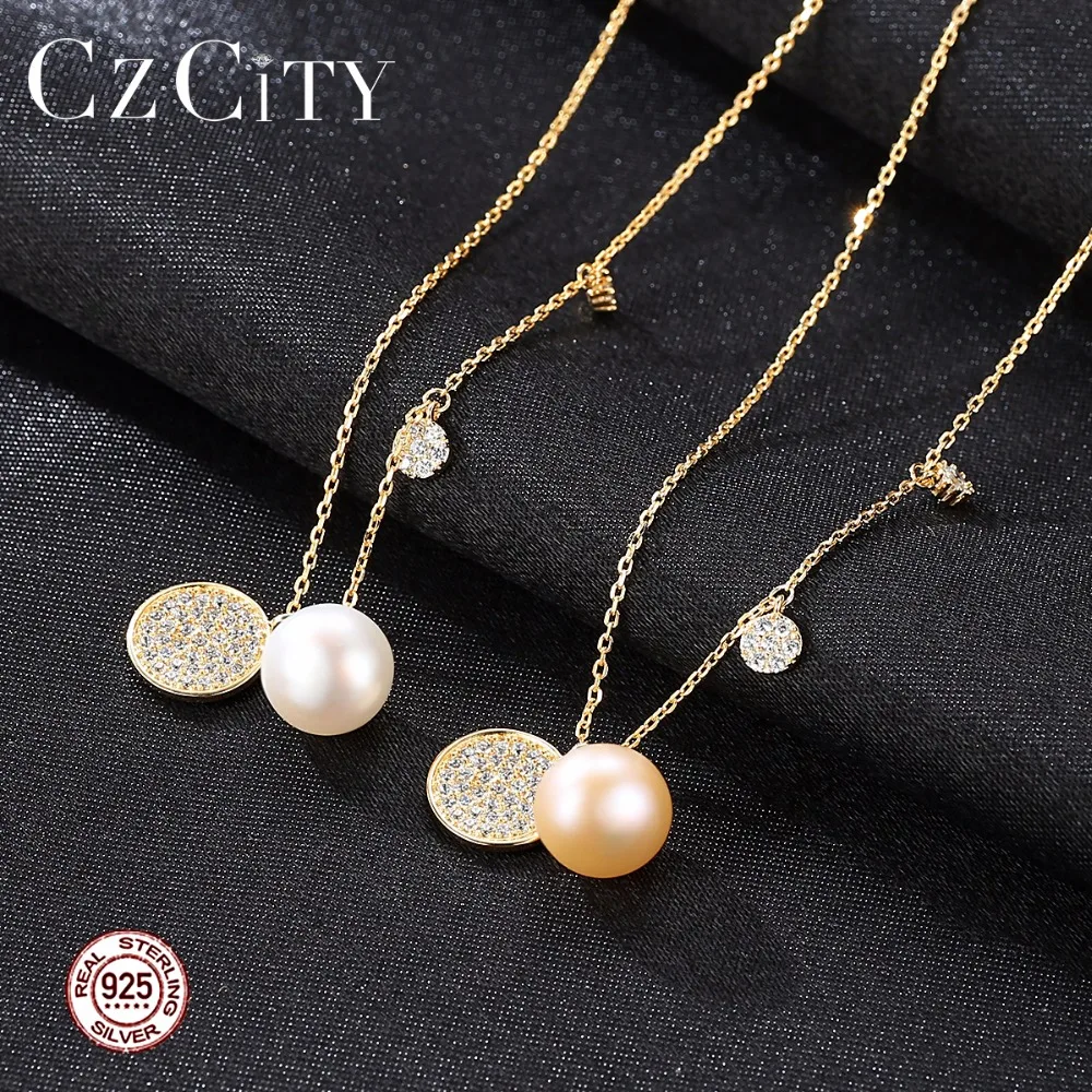 CZCITY 925 Серебряная цепочка Ожерелье Элегантные Модные женские стерлингового
