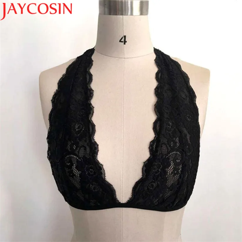 Черный JAYCOSIN, летнее Сексуальное Женское полупрозрачное нижнее белье, прозрачный кружевной бюстгальтер на бретельках de1 - Цвет: Черный