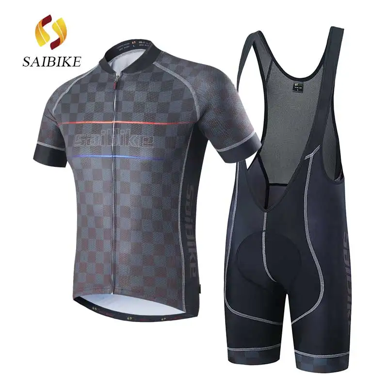 s1641 bib sets SaiBike Велоспорт Джерси для мужчин нагрудник шорты комплект Ropa Ciclismo Одежда быстросохнущая Bicicleta одежда fietskleding wielrennen zomer heren - Цвет: s1641 bib sets