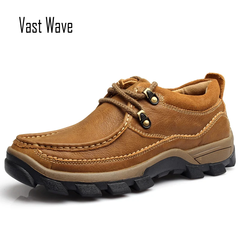 VASTWAVE/Мужская обувь из натуральной кожи; коллекция года; сезон осень-зима; Повседневная Рабочая обувь; Уличная обувь на резиновой подошве; оксфорды на шнуровке; chaussure homme