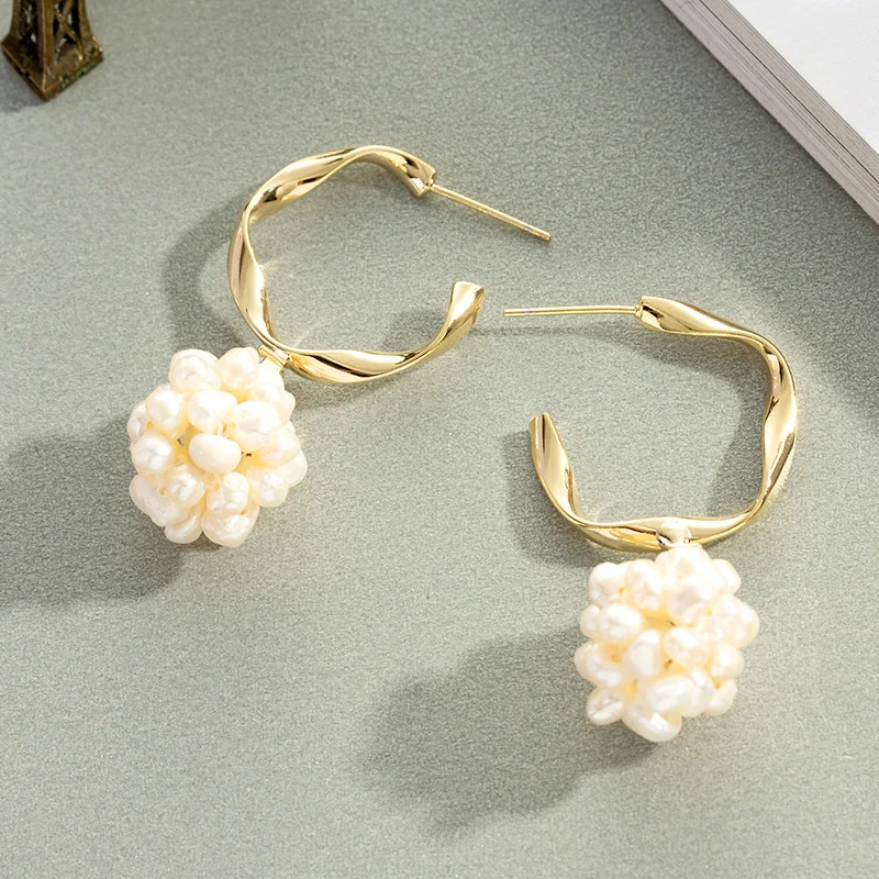 2019 серьги капли из натурального пресноводного жемчуга свисающие с золотым