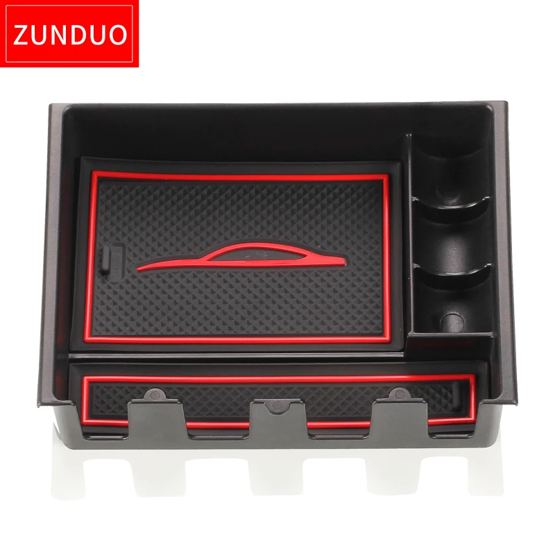 ZUNDUO Car Armrest Box storage box For MAZDA 3 mazda5 AXELA ATENZA 2015-2017 Stowing Tidying RED ABS+PVC | Автомобили и мотоциклы