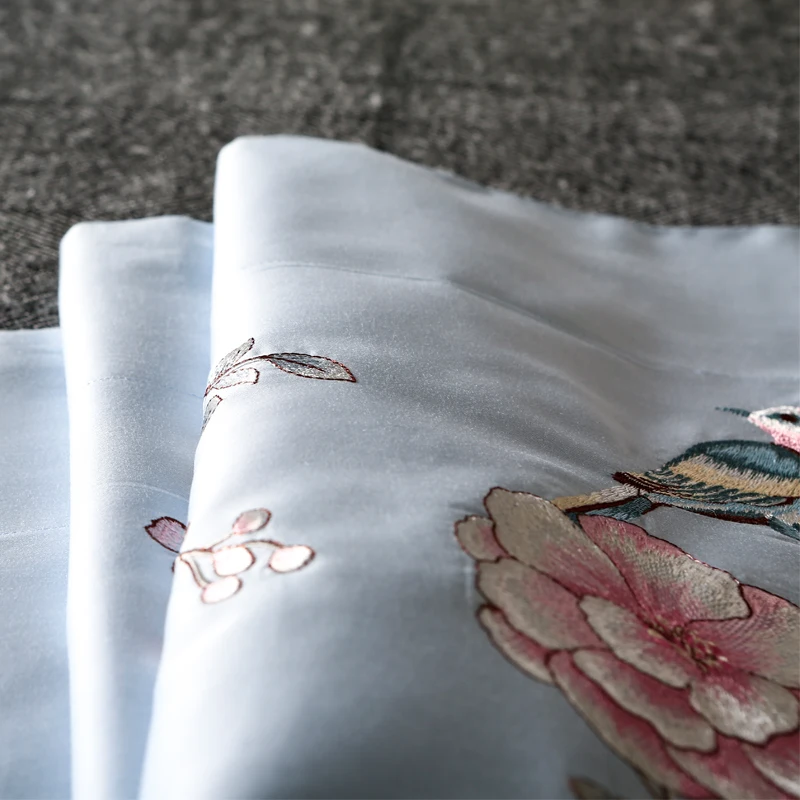 Роскошный Египетский хлопок Цветочная вышивка мягкое постельное белье Королева