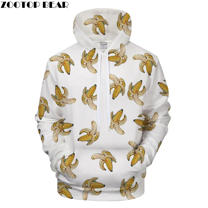 

Banana Casual Hoodie Men Women Hoodies 3D Hoody Anime Sweatshirt Funny Tracksuit Harajuku Coat Pullover Fruit DropshipZOOTOPBEAR