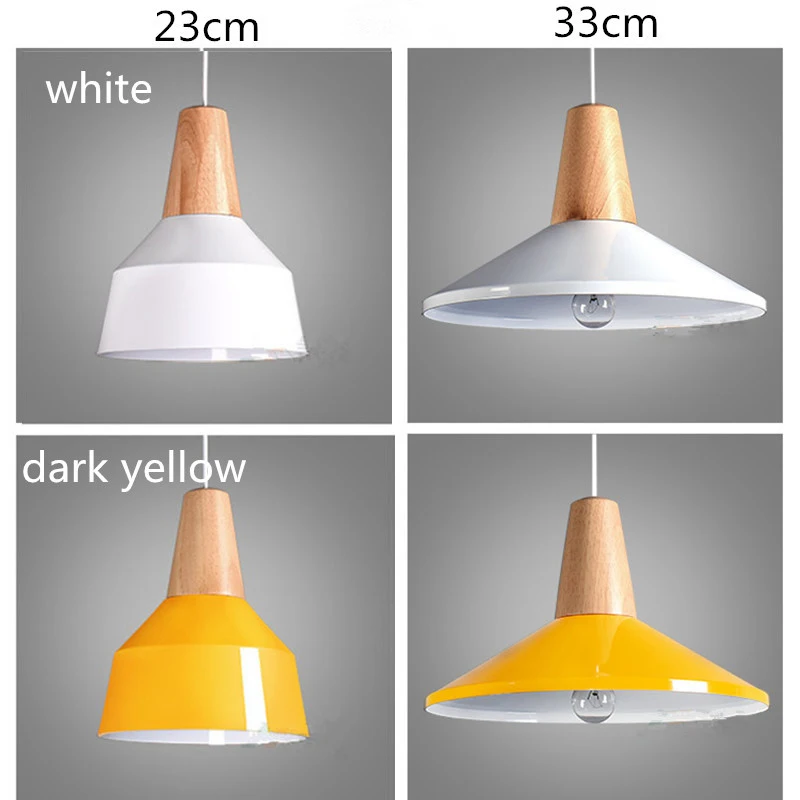 Creative Industrial Wind Iron Hanging Light Nordic Minimalist Macaron Multicolor Solid Wood E27 Pendant Lamp For Study Office | Лампы и