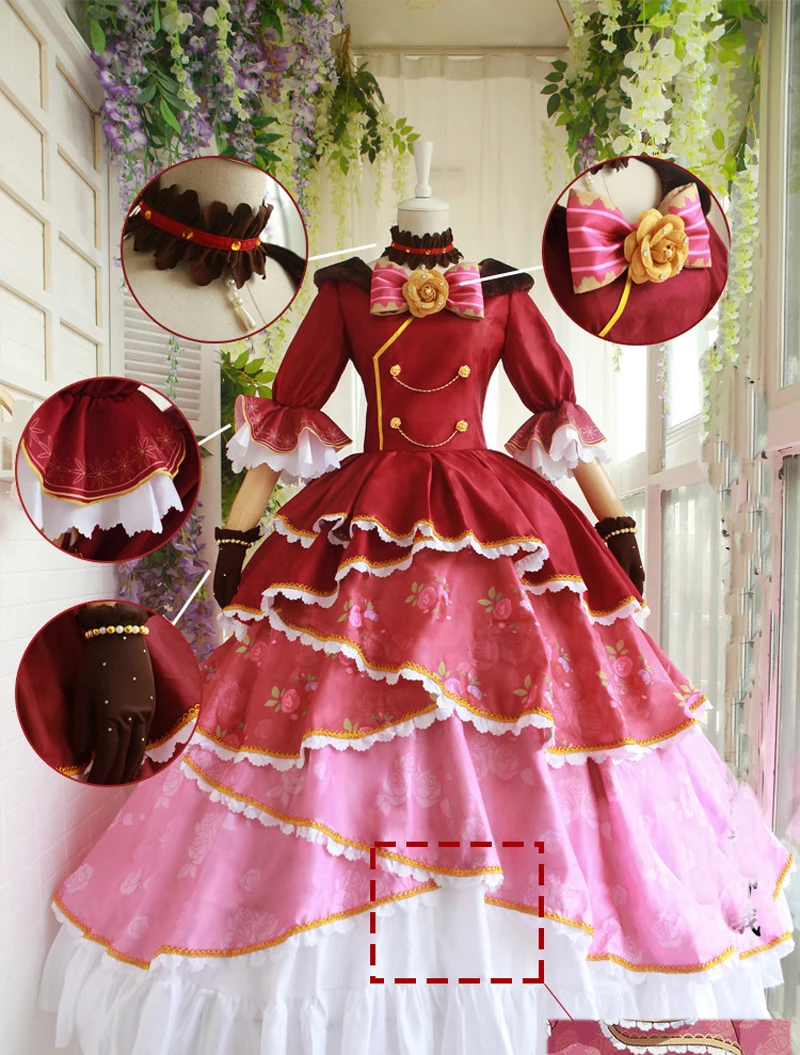 Горячая распродажа! Maki Nishikino Love Live! Костюм для косплея Милое платье Красное