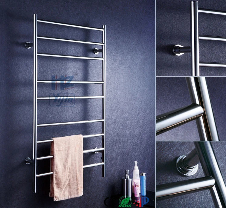 Bathroom accessory ladder wall mounted heated towel rail towel warmer towel rack towel dryer with round bar HZ-928A