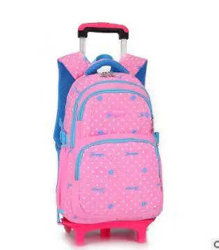 2 Wheels Pink Детский Школьный рюкзак с колесами, Детские рюкзаки на колесиках, Детская сумка на колесиках для девочек, дорожный Рюкзак-тележка сумка для детей - Color: 2 Wheels Pink