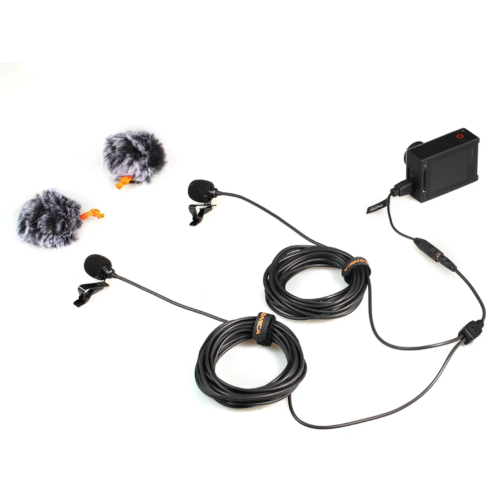 Comica смартфон Dual Head петличный DSLR Камера микрофон для iphone Sony A7R A6300 GoPro интервью vlogging