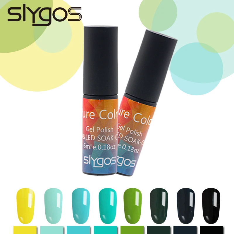 SLYGOS 6 мл лимонный желтый лесный зеленый отмачиваемый УФ Гель лак фиолетовая серия