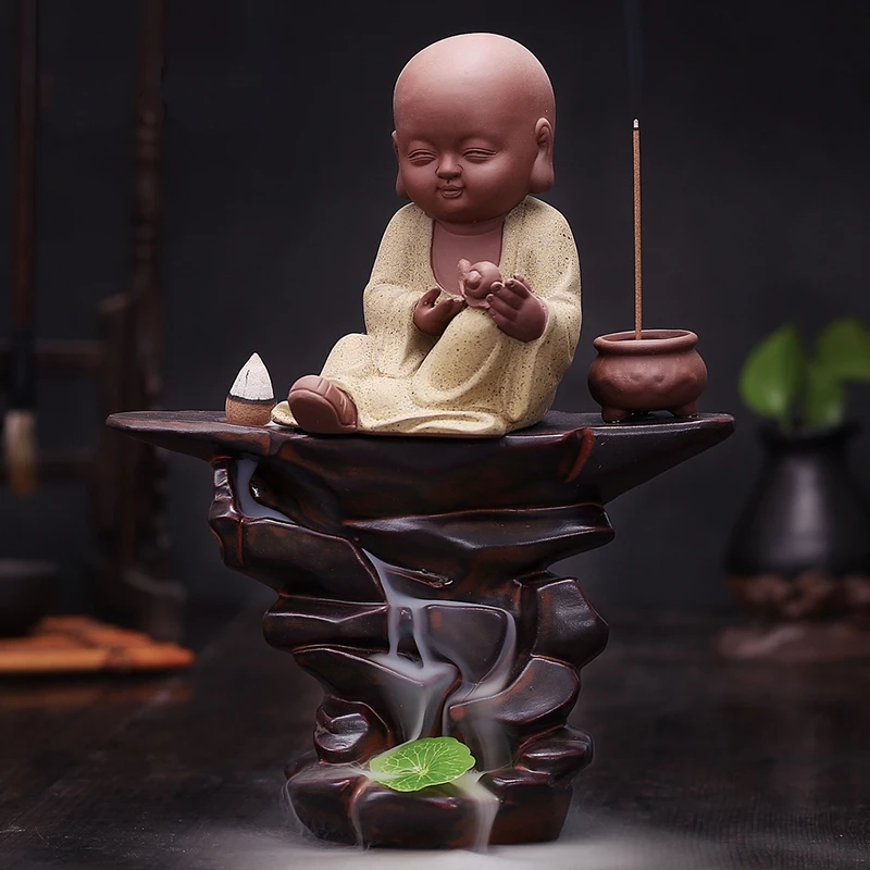 PINNY Высокое качество большой Bouddha керамическая курильница ручной работы обратного потока и держатель для ароматических палочек украшение дома курильница