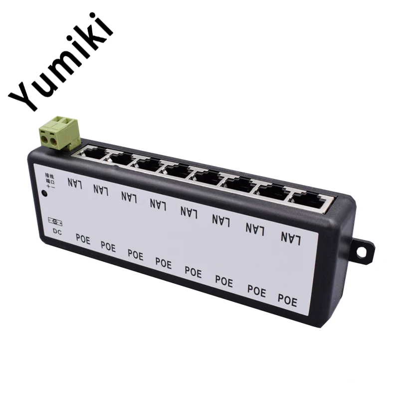 Yumiki 8 каналов CCTV POE инжектор для ip камер видеонаблюдения адаптер питания через