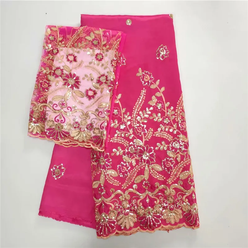 2018 fashion sequins for green party dress Wholesale price Indian lace fabric high quality African George 7yards wh65-919 | Дом и сад