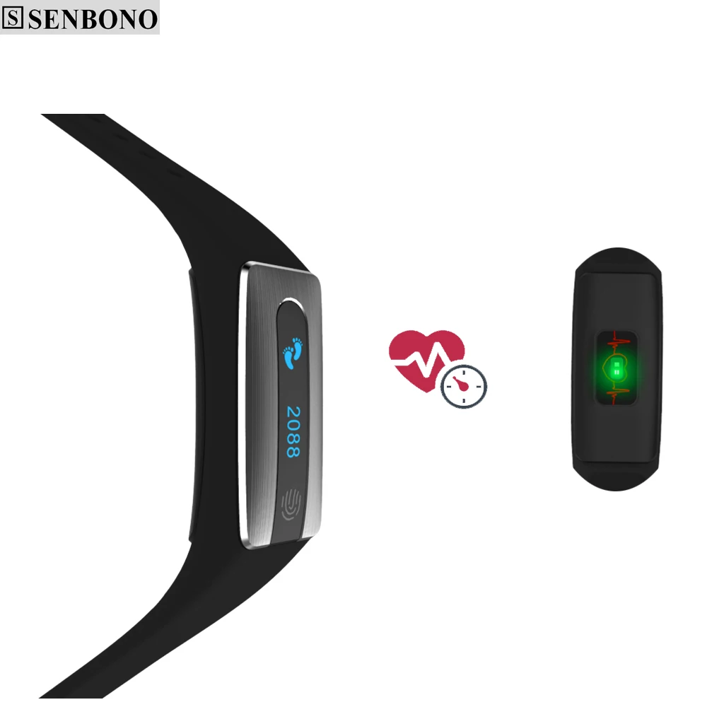 Senbono HB02 NFC Bluetooth 4.0 Smart Браслет монитор сердечного ритма трекер сна для IOS Android