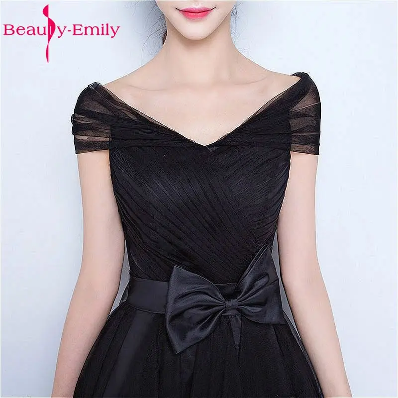 Платья для вечеринок Beauty Emily черные короткие платья до колена из тюля с открытой