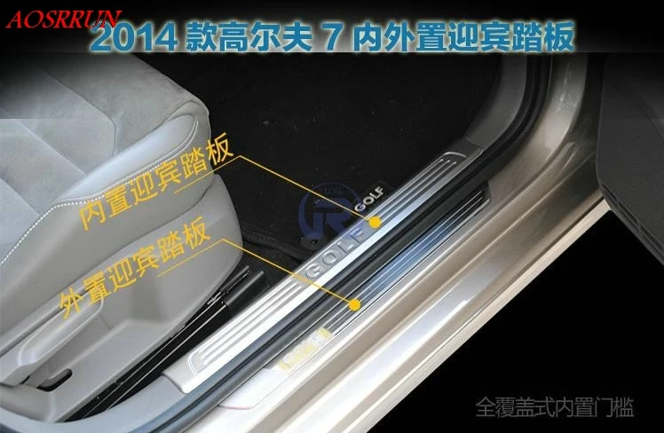 Накладка на порог из нержавеющей стали для Фольксваген Гольф 7 mk7 R 2013 автомобильные аксессуары автостайлинг