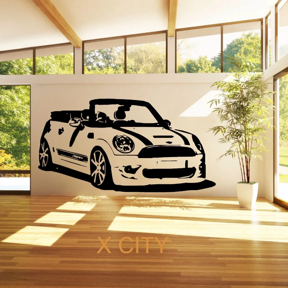 MINI COOPER Конвертация знаменитая Автомобильная Наклейка на стену виниловая
