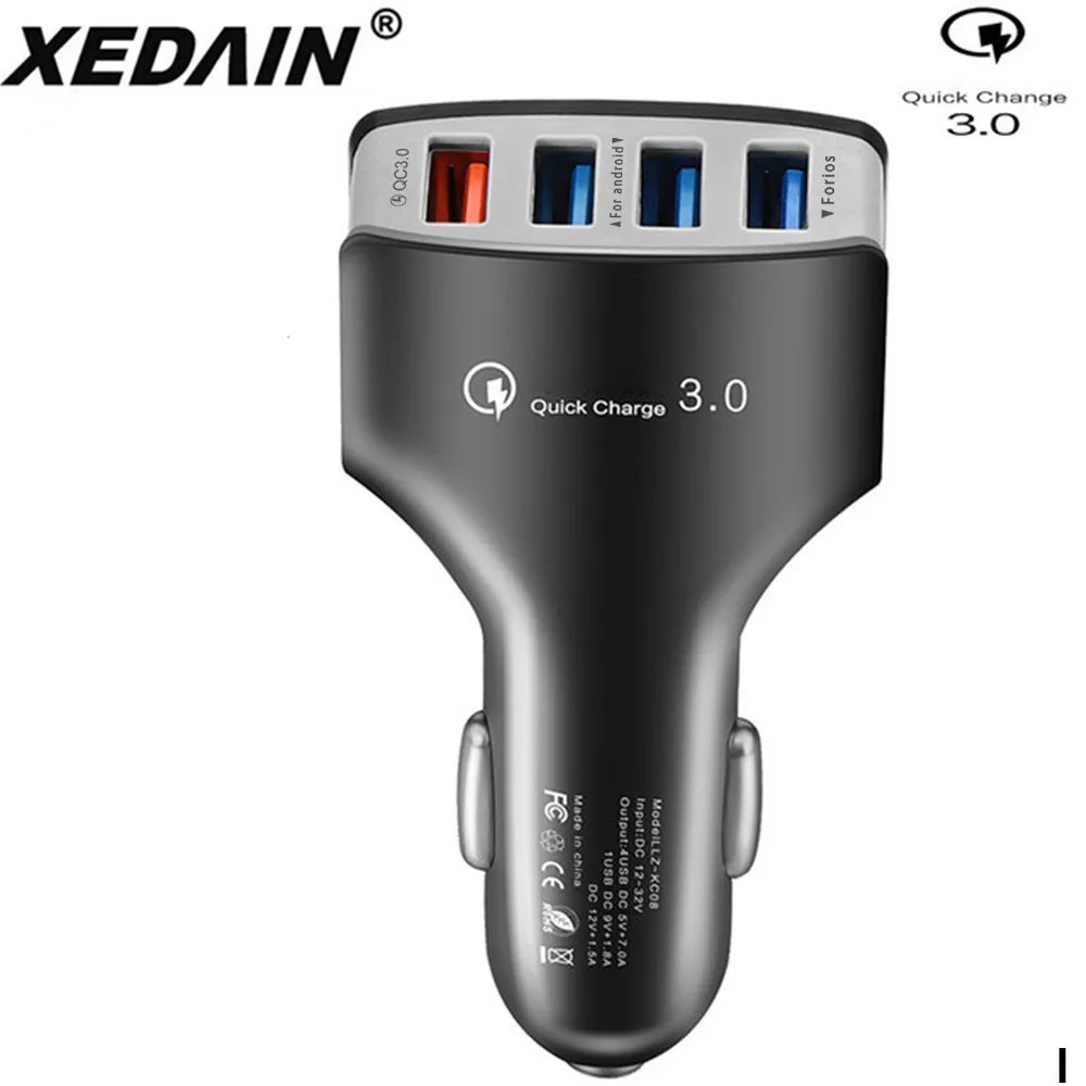 XEDAIN высокое качество 4 Порты и разъёмы зарядных порта USB для автомобиля Зарядное устройство 5V 7A быстрая Беспроводная зарядка для 3,0 автомобиля-Зарядное устройство адаптер для iPhone samsung Xiaomi huawei планшет