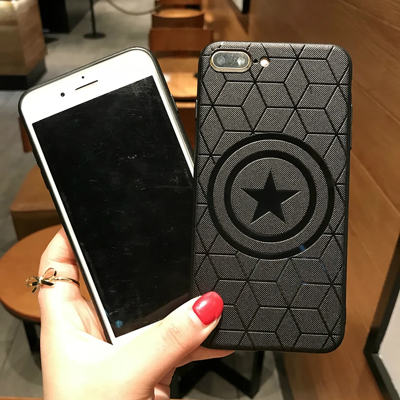 Marvel Мстители углеродного волокна Капитан Америка щит супергерой чехол для iPhone X XS