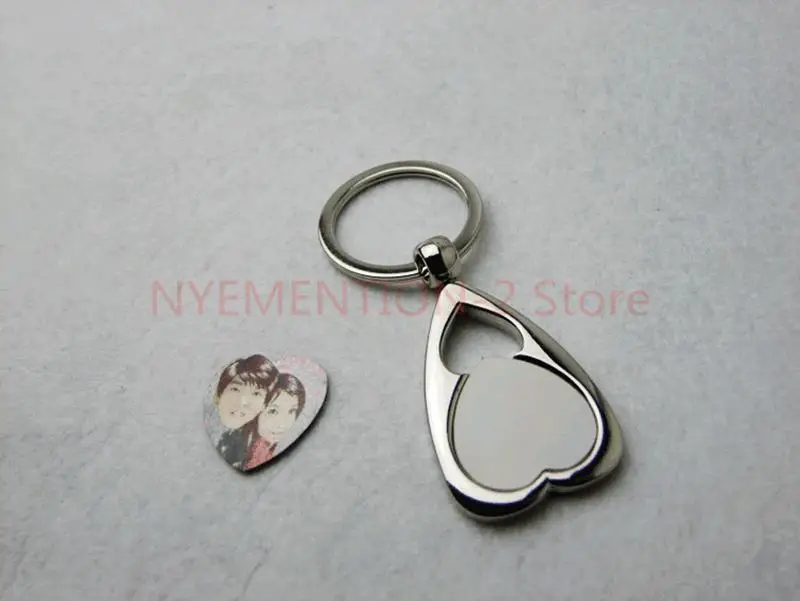 300pcs/lotSublimation products blank metal key chain Thermal transfer consumables factory price Can print photos keyring | Украшения и