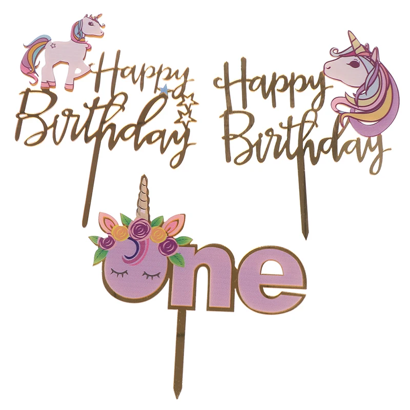 С Днем Рождения Кекс Topper для детей первый детский душ инструменты украшения