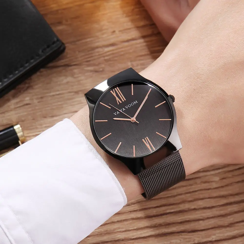 

2020 Fashion Mens Watches Luxury Top Brand Stainless Steel Mesh Band Wrist Watch for Male New Waterproof Quartz Clock erkek saat