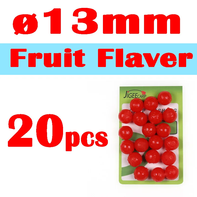 13mm fruit flavor JIGEECARP 20 шт. приманка для ловли карпа Ароматизированная Supa мягкое плавающее желе Boilie Pop Up Ball Кукуруза фрукты вонючие печень вкус лосося яйцо - Цвет: 13mm fruit flavor