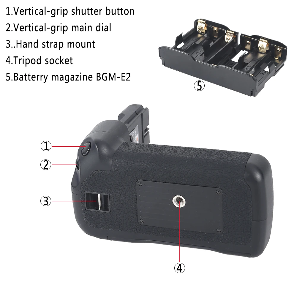 DSTE BG-E2N батарейный блок+ 2 шт BP-511 Аккумулятор для Canon EOS 40D 20D 30D 50D DSLR камеры