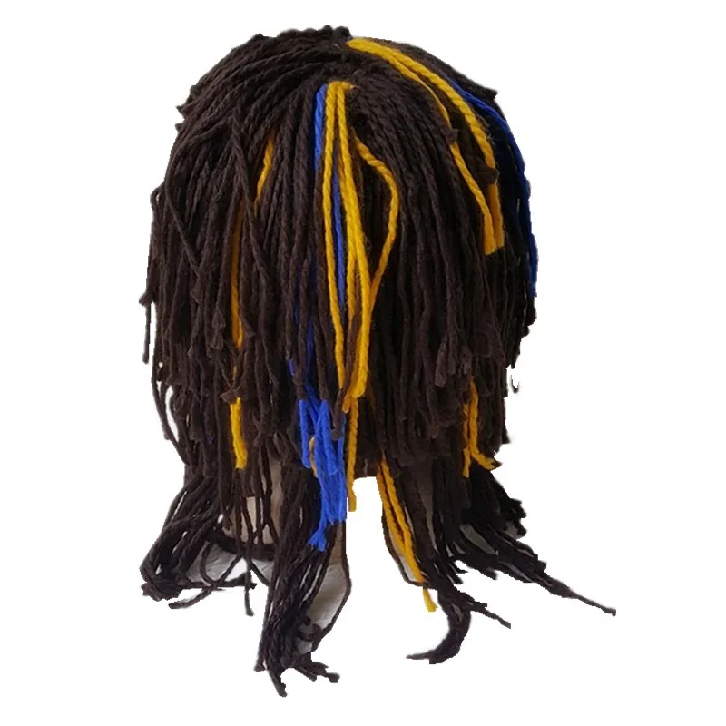 Забавная шапка Вязаная мужская ручной работы с усами бородой вязаная крючком