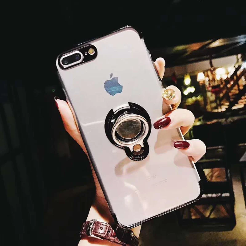 Ударопрочный чехол для iPhone 6 6s Plus + 5 5S SE тонкий мягкий ТПУ покрытие 360 кольцо