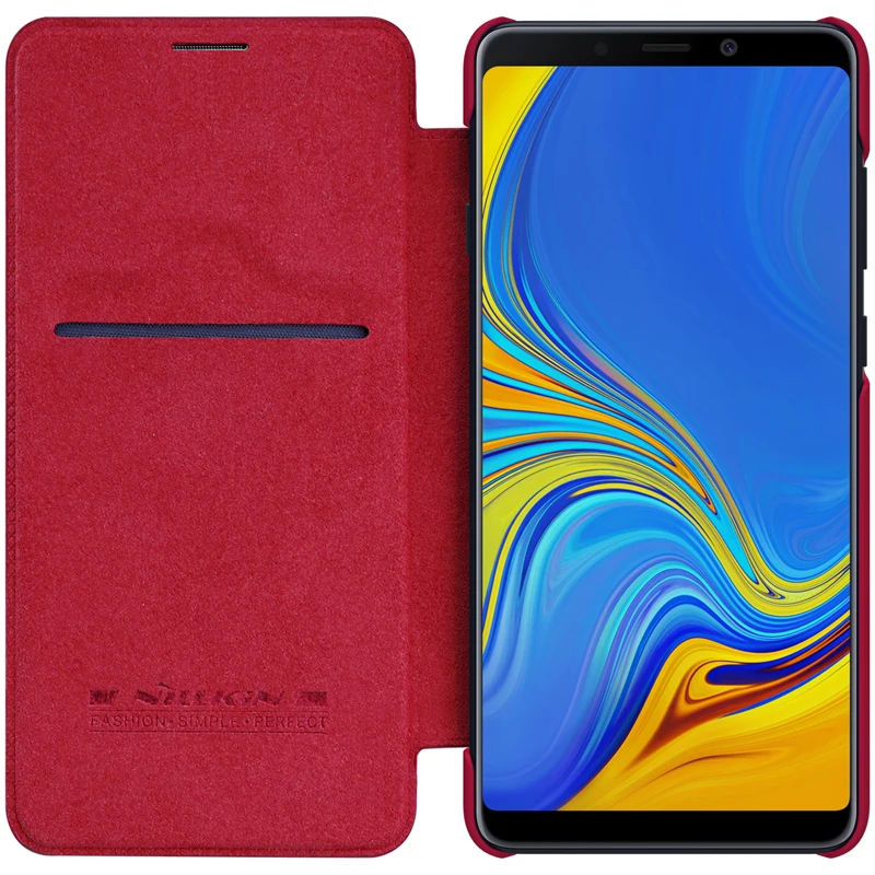 Чехол книжка NILLKIN QIN Series для Samsung Galaxy A9 2018 кожаный чехол с отделением карт