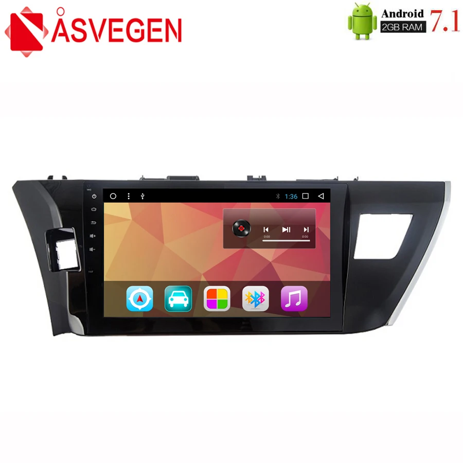 Asvegen Android 7 1 автомобильный стерео плеер для Toyota Corolla 2014 2016 Bluetooth радио GPS Навигация