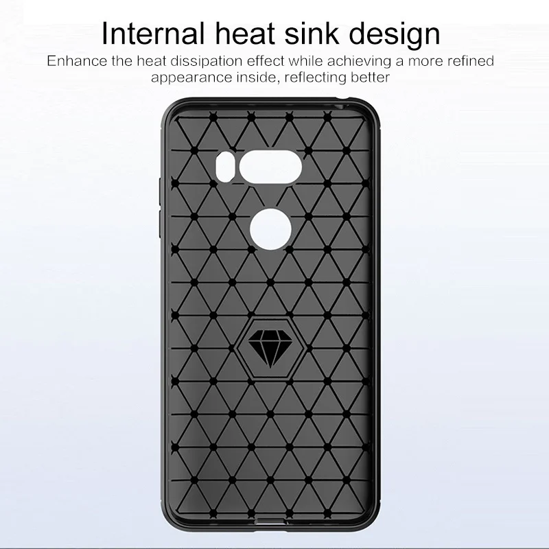 Защитный чехол мобильный телефон из матового углеволокна с рисунком силикон