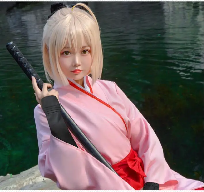 Fate Grand Order Sakura Saber Cosplay Artoria Pendragon Аниме Костюм Stay Night Cosplay| |