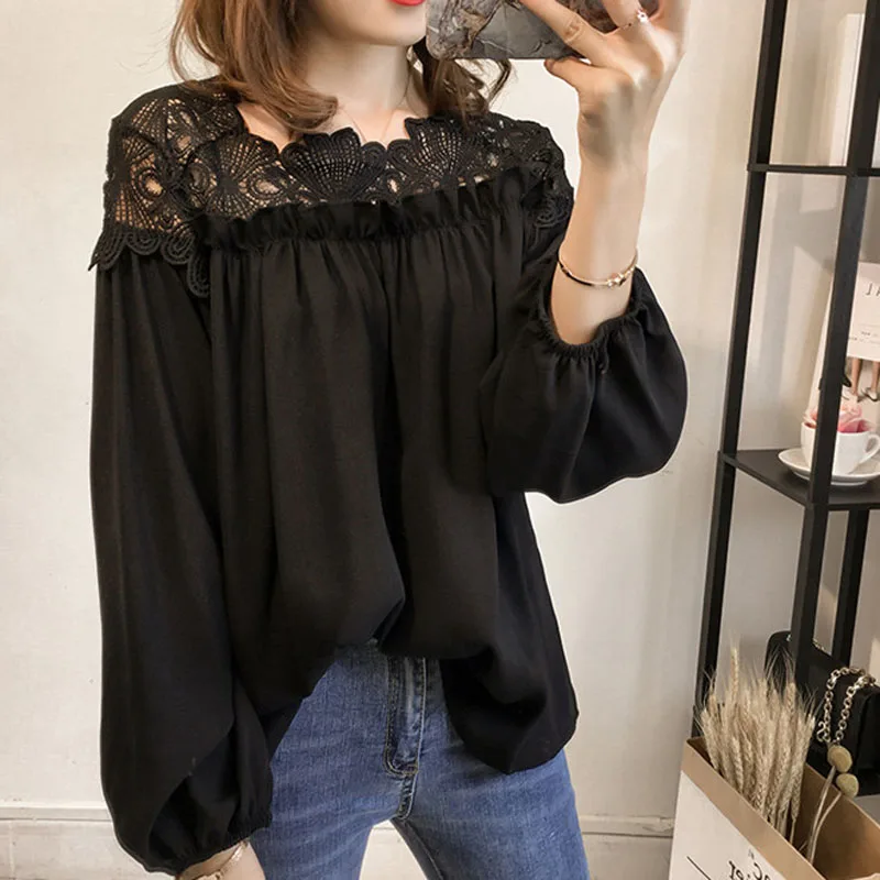 Женская одежда больших размеров 2018 шифоновая блузка с длинным рукавом женские