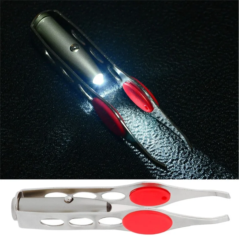 

New Arrival LED Light Eyelash Eyebrow Hair Removal Tweezer Face Hair Remover Stainless Steel Eyebrow Tweezers Make Up Tools