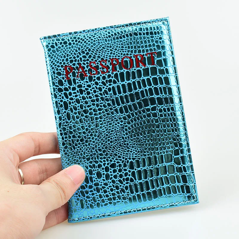 DIKEDAKU, Аллигатор, чехол для паспорта, женский, конфетные цвета, однотонный, ПУ, Обложка для паспорта, для девушек, блестящий, для путешествий, кошелек для паспорта