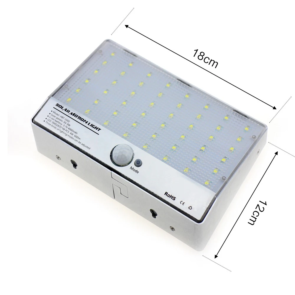 Уличный светильник ing водонепроницаемый 48 светодиодный с датчиком движения на