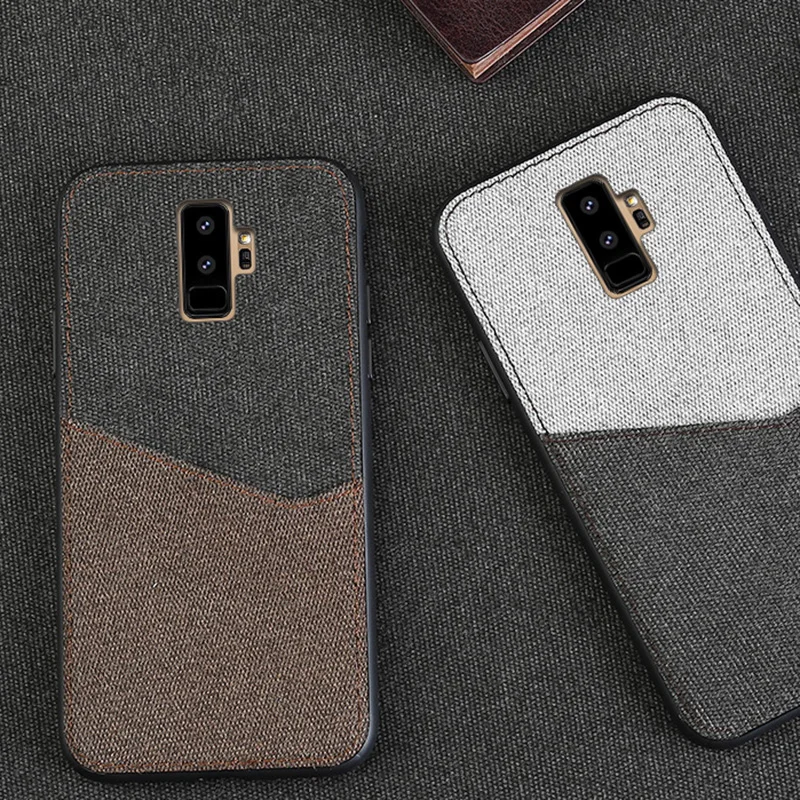 Чехол для телефона Samsung Galaxy S10 7 edge S8 S9 Plus чехол с тканевой прострочкой задняя
