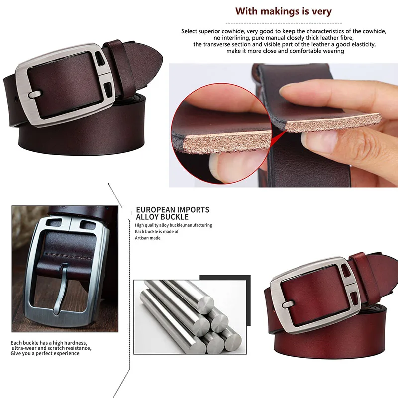 

PZ-0009-B New Arrive Belts Fashion Ceinture Real Leather Cintos Luxury Brand Straps Hot Sale Waistbands For Men With Jeans
