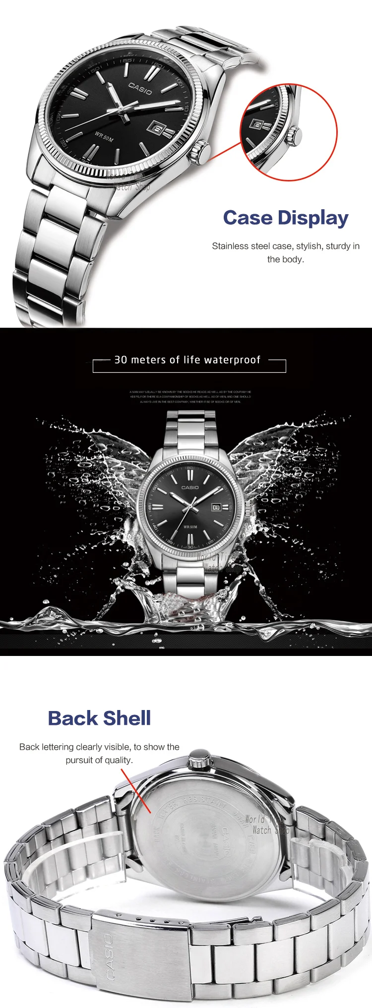 Мужские часы Casio Мужские часы Set Top Brand Роскошные женские часы Кварцевые наручные часы Спортивные мужские часы Водонепроницаемые женские часы Luminous Pair Design Model relogio feminino masculino reloj hombre