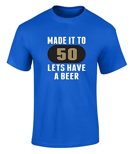 Футболка Для мужчин 2018 новый сделано это до 50 позволяет иметь пива Счастливый