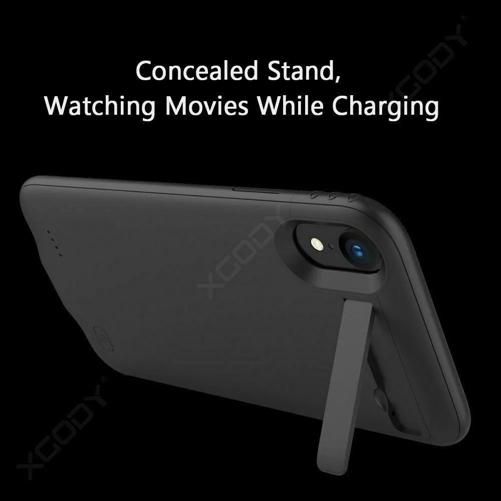 XGODY 5200 мАч умный чехол для аккумулятора для iphone XR XSMAX Внешний чехол для зарядки аккумулятора для iphone XR XSMAX с держателем для телефона