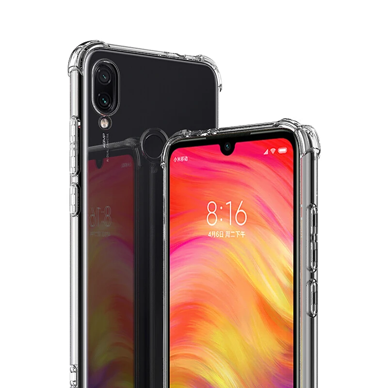 1000PCS Shockproof Soft Case For Xiaomi Redmi Note 7 Pro 6 5 Plus S2 6A 5A 4X Prime Anti-Knock Clear Transparent Silicone Cover |