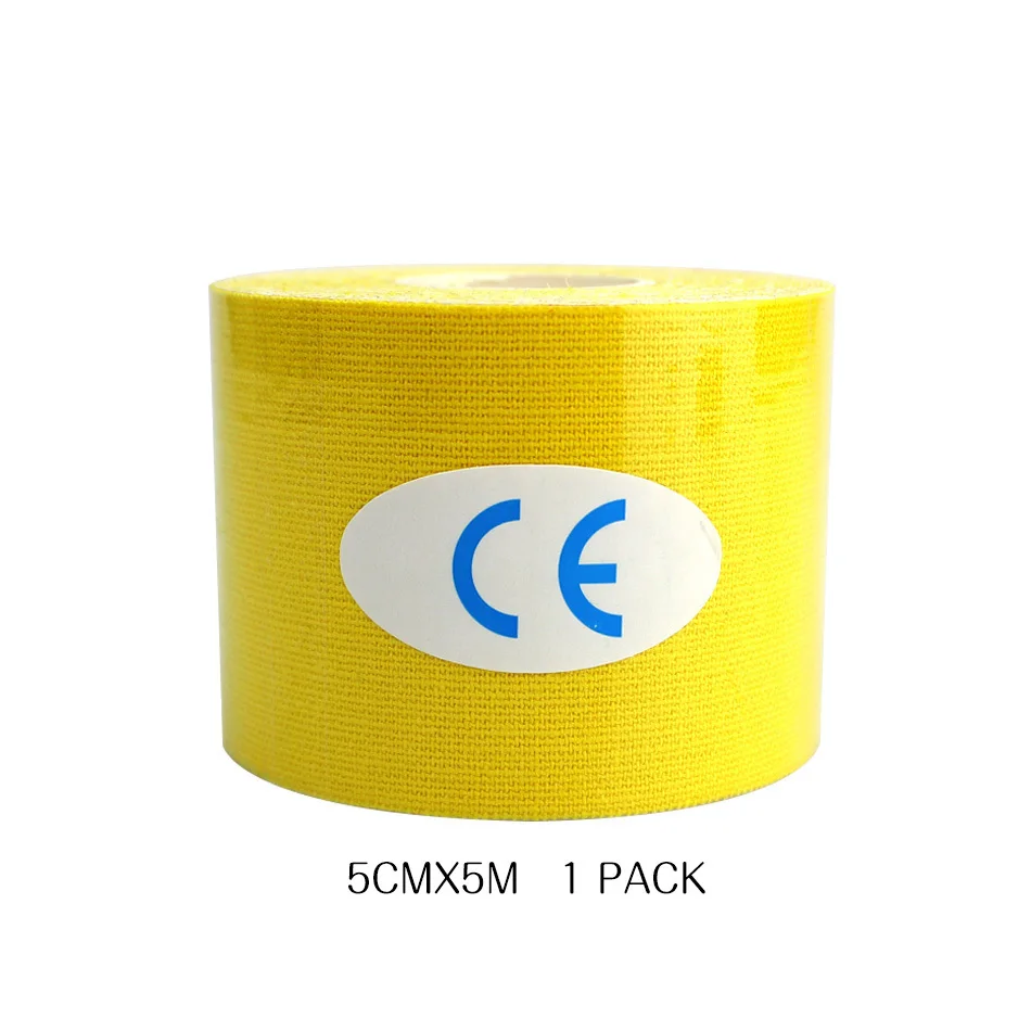 Стоящая кинезиологическая клейкая повязка для безопасности и выживания, Спортивная мышечная лента, для кемпинга, путешествий, медицинский аварийный комплект SOS - Цвет: 5x500cm Yellow