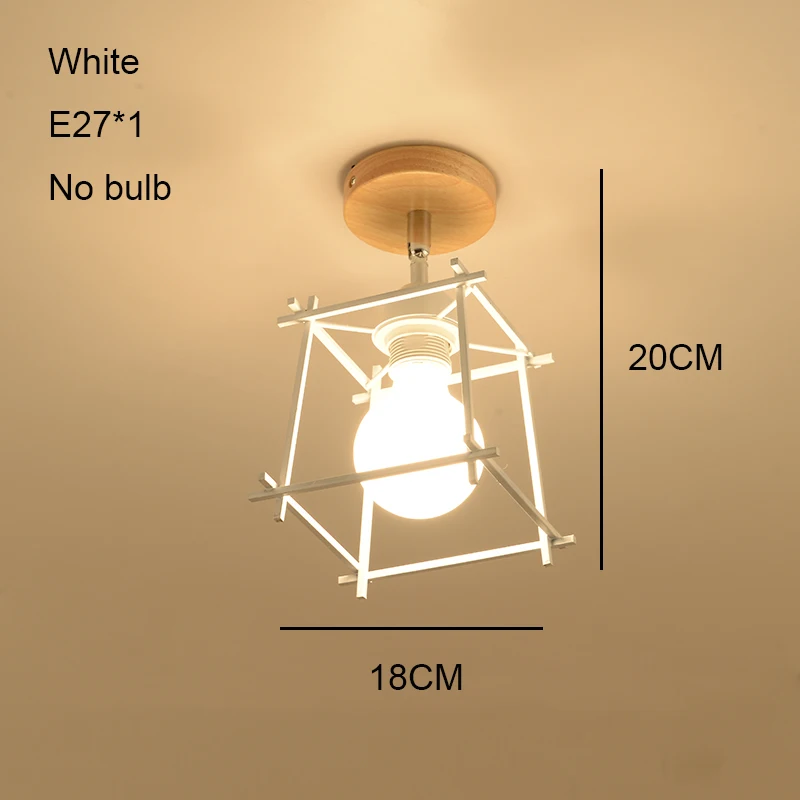 05 No bulb Винтажные промышленные светодиодные потолочные светильники деревянные Хрустальные потолочные лампы заподлицо лампа с плафоном для гостиной спальни коридора прохода - Цвет корпуса: 05 No bulb